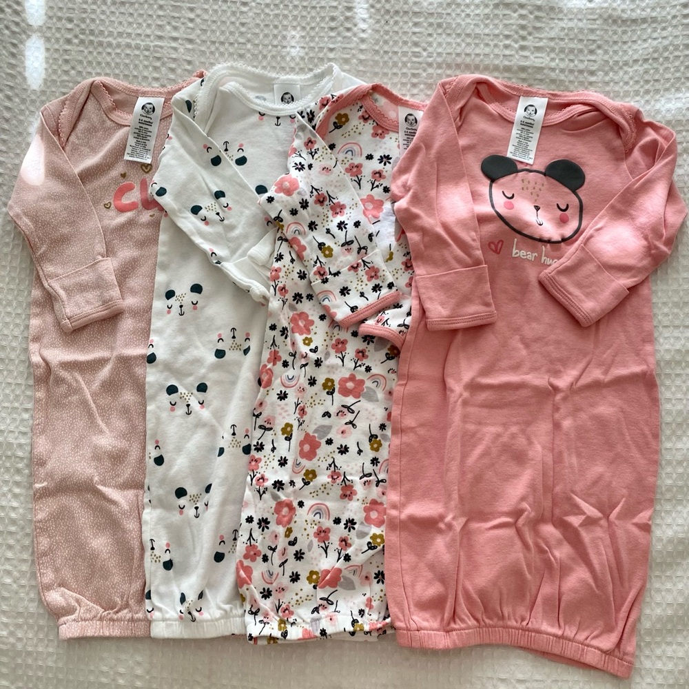 Gerber Pink and White Sleep Gowns Set